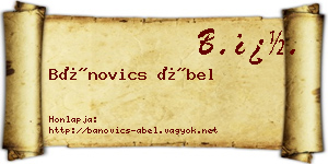 Bánovics Ábel névjegykártya