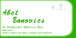 abel banovics business card